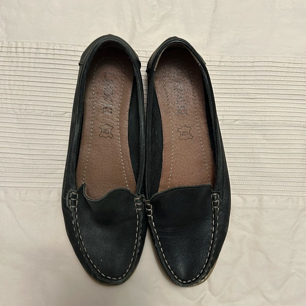 Black Leather Mocassins